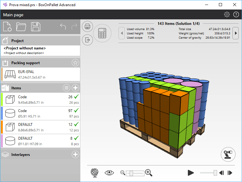 BoxOnPallet - Features Of The Palletizing Software